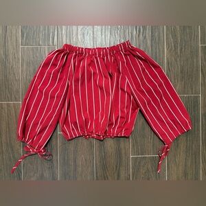 Red Striped Women's Top